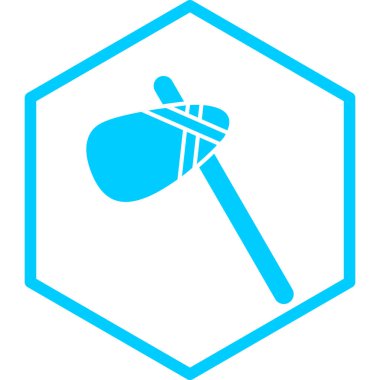 Taş balta simgesi, basit tasarım vektör çizimi