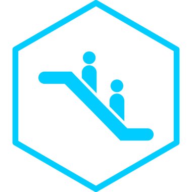 Yürüyen merdiven. Web simgesi basit illüstrasyon