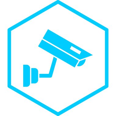 Güvenlik kamerası simgesi. Web için CCTV izleme vektör simgelerinin basit bir çizimi