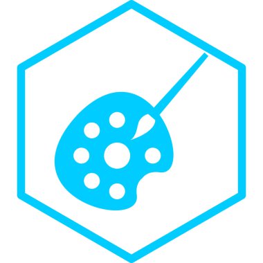 Renkli fırça simgesi izole edilmiş arkaplan