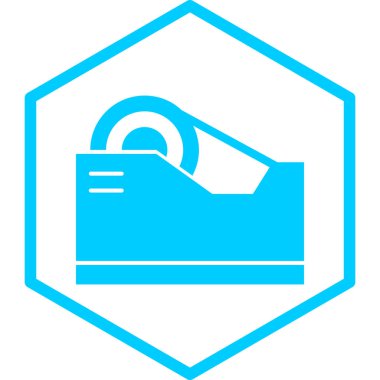 Mavi ve beyaz bir ikonun vektör illüstrasyonu