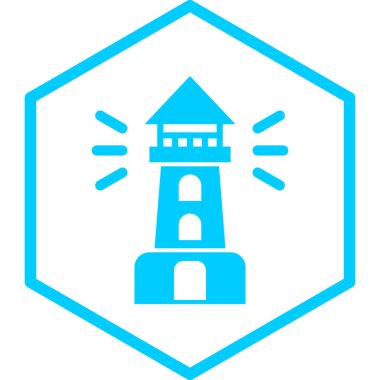 Bir deniz feneri simgesinin vektör çizimi