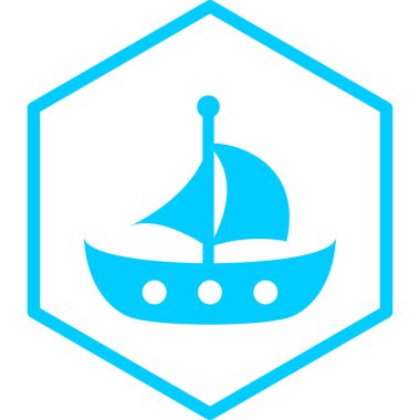 Bir tekne simgesinin vektör illüstrasyonu