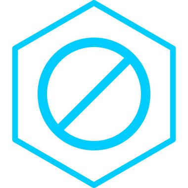 Hiçbir yasaktır işareti simgesi, vektör çizim