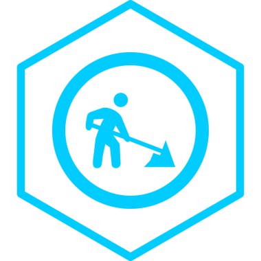 Mavi ve beyaz kare simgesinin vektör illüstrasyonu