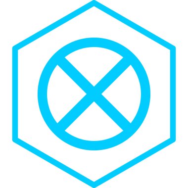 Hiçbir yasaktır işareti simgesi, vektör çizim