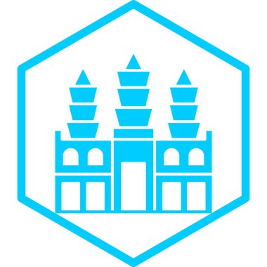 Bir bina simgesinin vektör illüstrasyonu