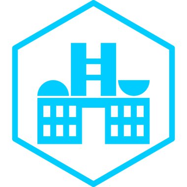 Bina. Web simgesi basit illüstrasyon