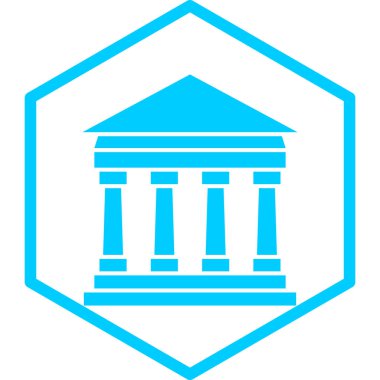 Banka binası simgesi, vektör illüstrasyonu