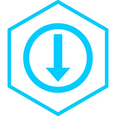 Okun vektör simgesini indir. biçim iki renkli düz sembol, mavi ve beyaz renkler, yuvarlak açılar, gri