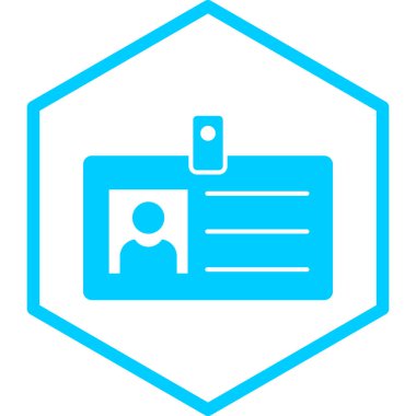 Kimlik kartı simgesi, vektör illüstrasyonu