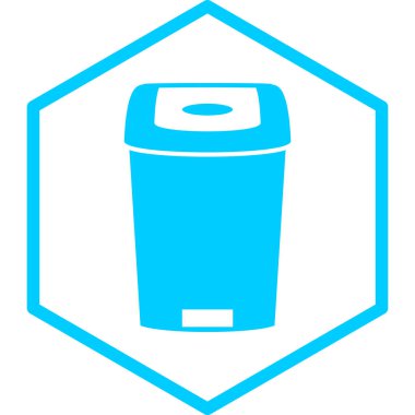 Çöp kutusu simgesi, vektör illüstrasyonu