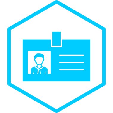 Kimlik kartı simgesi, vektör illüstrasyonu