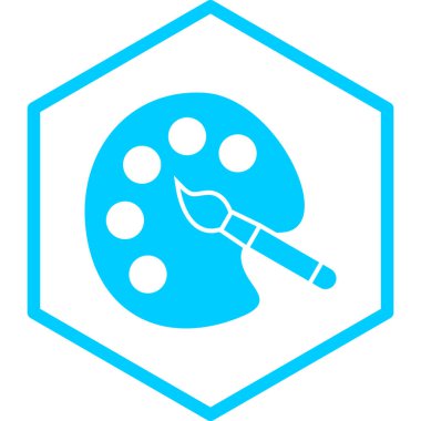 Renkli fırça simgesi izole edilmiş arkaplan