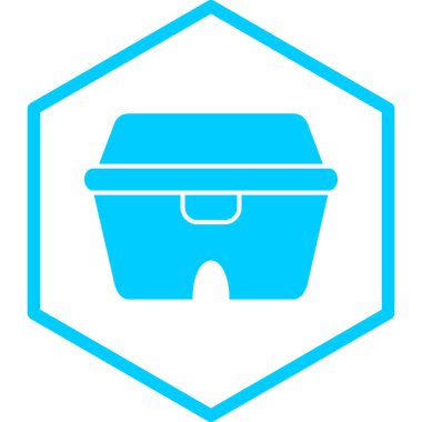 Yumurta kutusu simgesi, vektör illüstrasyonu basit tasarım 