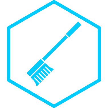 Süpürge simgesinin vektör illüstrasyonu