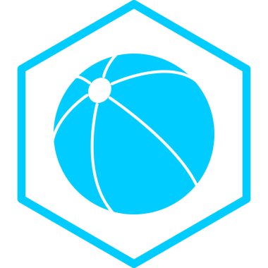 Mavi top simgesinin vektör illüstrasyonu