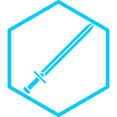 kılıç simgesi, basit tasarım vektör çizimi