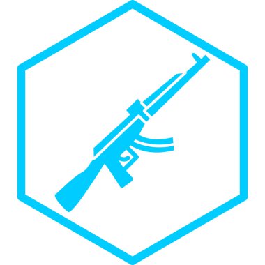 askeri silah simgesi, vektör illüstrasyonu