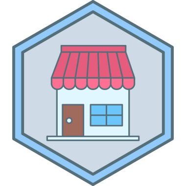 Dükkan. Web simgesi basit illüstrasyon