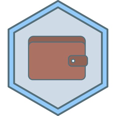 Cüzdan. Web simgesi basit illüstrasyon