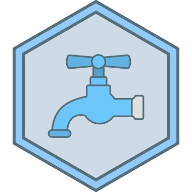 Musluk ikonu. Web için basit musluk vektör sembolü çizimi