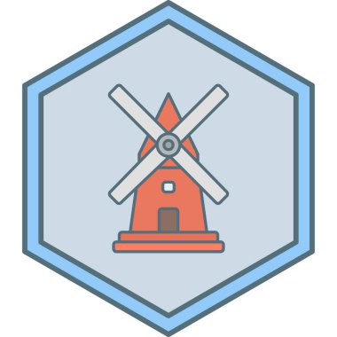 Yel değirmeni ikonu vektör illüstrasyonu