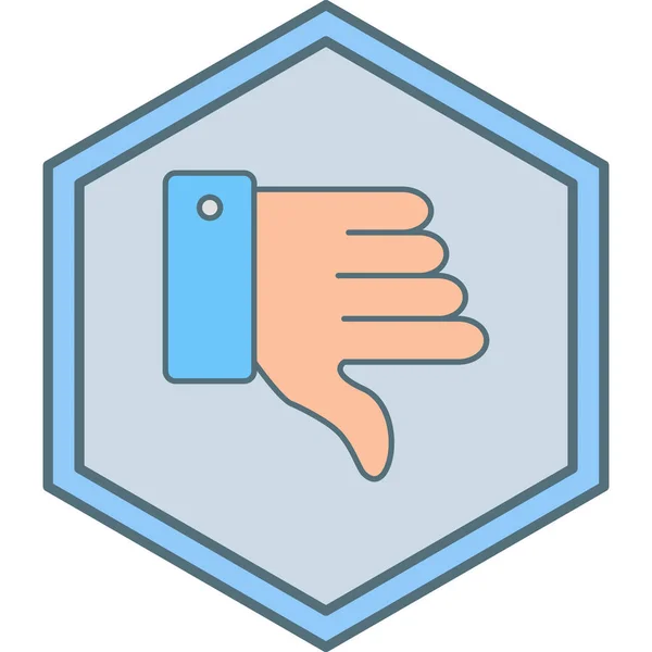 Mano Con Pulgar Hacia Abajo Icono Ilustración Simple Los Iconos — Vector de stock