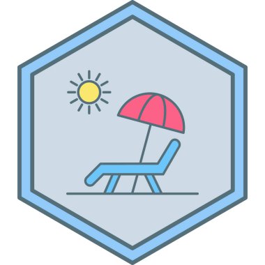 Plaj sandalyesi ikonu. vektör illüstrasyonu