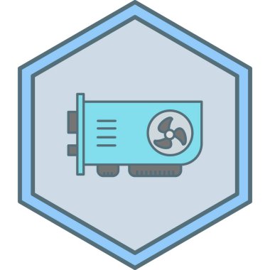 video kartı simgesi, basit tasarım vektör çizimi