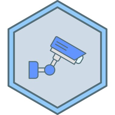 Güvenlik kamerası simgesi, vektör illüstrasyonu