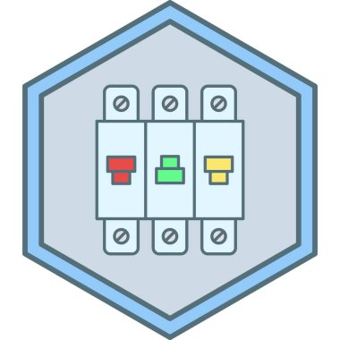 elektrik düğmeleri simgesi, basit tasarım vektör çizimi