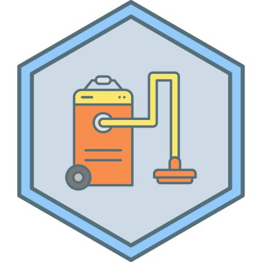Bir elektrik süpürgesi simgesinin vektör illüstrasyonu