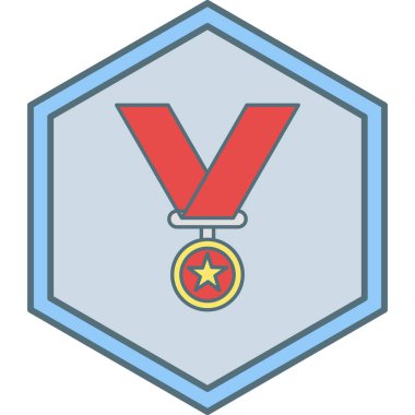 Madalya. Web simgesi basit illüstrasyon