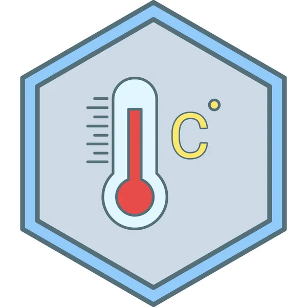 Термометр Веб Иконка Простой Дизайн — стоковый вектор