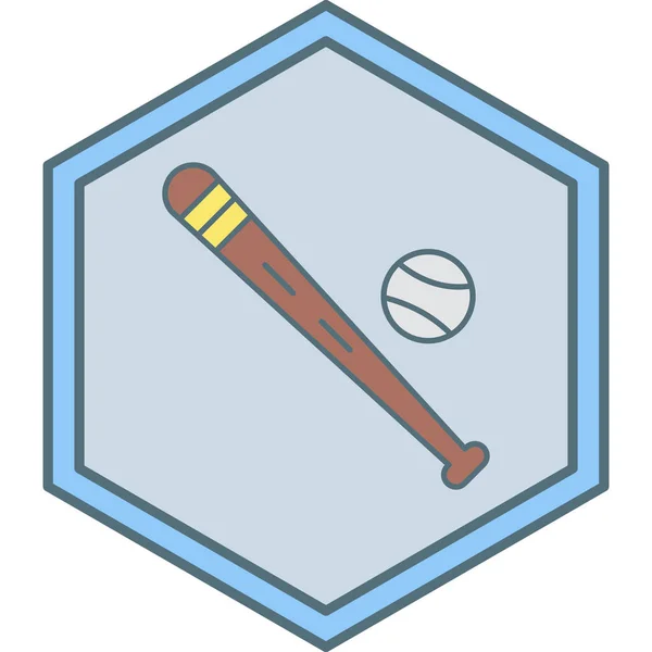 Baseball Ütő Ikon Vektor Illusztráció — Stock Vector