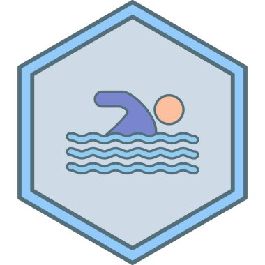 yüzme havuzu simgesi, vektör illüstrasyonu