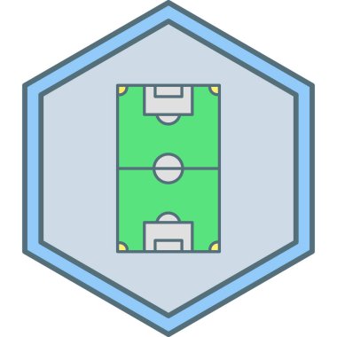 Futbol sahası ikonu. Web tasarımı için futbol topu vektör simgelerinin basit çizimi