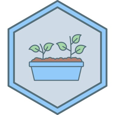 bitki pot ikonu vektör illüstrasyonu