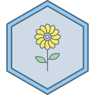 Çiçek. Web simgesi basit illüstrasyon