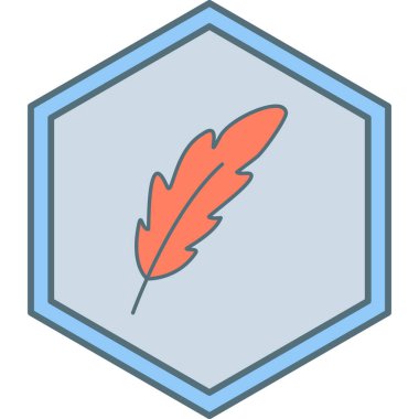 Tüy simgesi, vektör illüstrasyonu basit tasarım