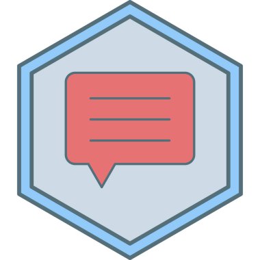 Sohbet balonu simgesi, vektör illüstrasyonu