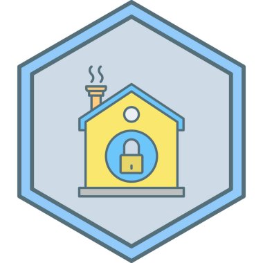 Güvenli ev simgesi, vektör illüstrasyonu basit tasarım