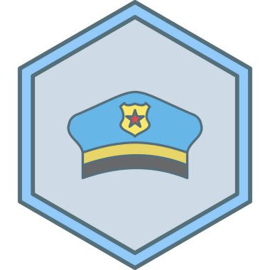 askeri başlık simgesi, vektör illüstrasyonu