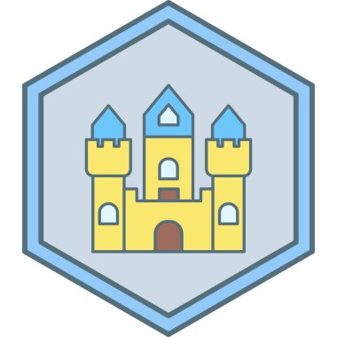 Şato. Web simgesi basit illüstrasyon