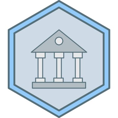 Banka binası simgesi, vektör illüstrasyonu