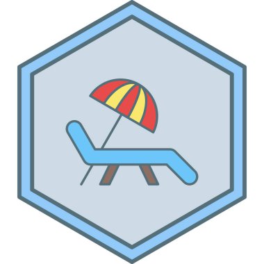 plaj sandalyesi ikon vektör illüstrasyonu