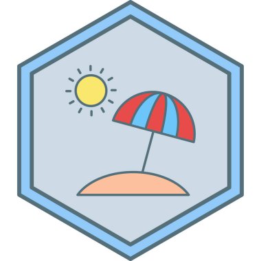 plaj vektör simgesi modern basit tasarım