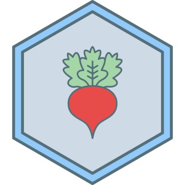 Taze ve organik gıda ikonunun vektör çizimi