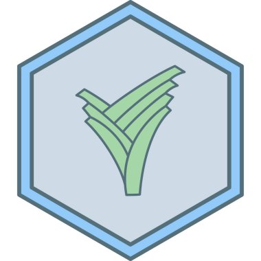 Yeşil ve beyaz bir ikonun vektör illüstrasyonu